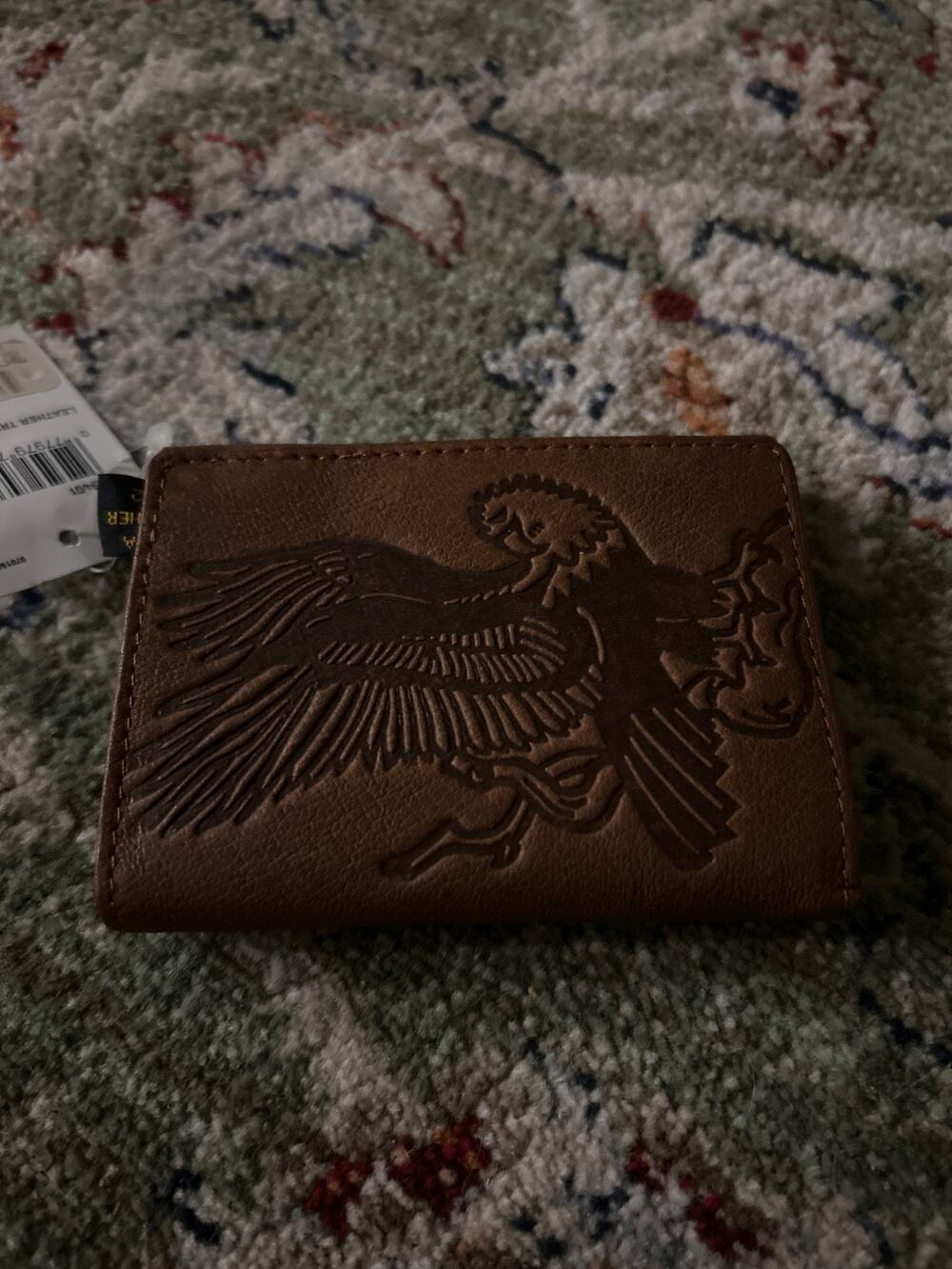 New Mundi Mens Wallet - Leather with embossed eagle